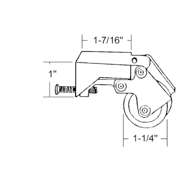 1-1/4" steel sliding glass door roller - Image 2