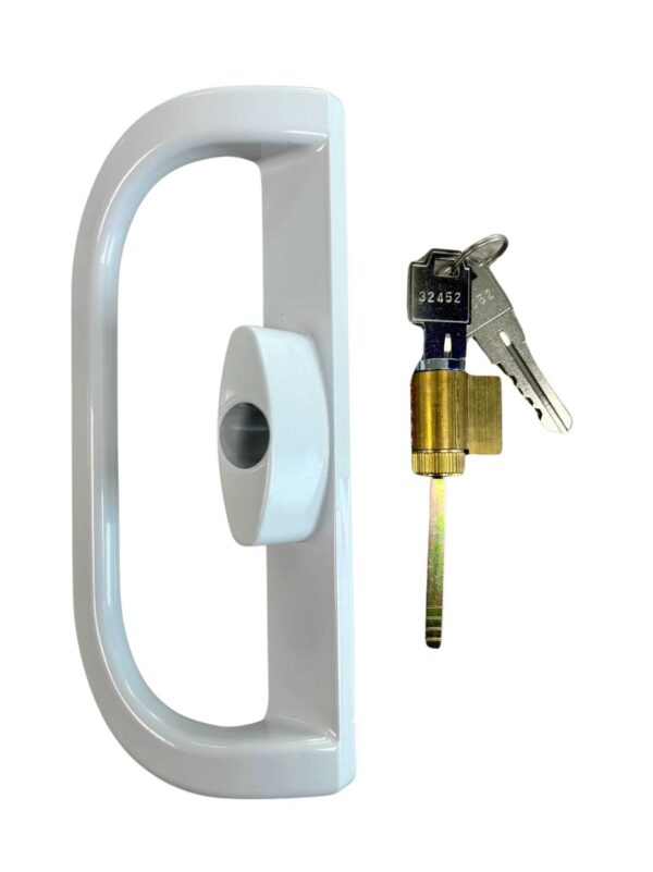 Exterior key patio door handle single