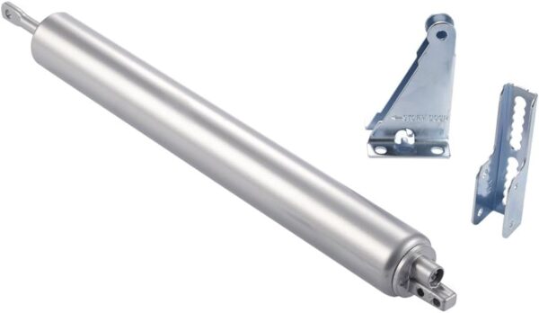 Silver heavy-duty storm door closer