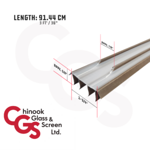 36" Door Bottom Kerf-in Weatherstrip with Vinyl Fins (Brown)