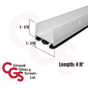 48" Door Shoe with Pile (Mohair) Fins (White)