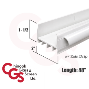 48" Door Shoe with Vinyl Fins & Rain Drip (White)