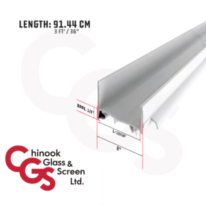 36" Door Shoe for Inswing Sills with Vinyl Fins & Rain Drip (White)