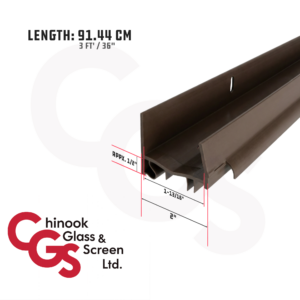 36" Door Shoe for Inswing Sills with Vinyl Fins & Rain Drip (Brown)