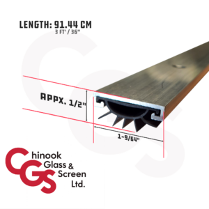 36" Aluminum Door Shoe with TPE Insert (Mill/Aluminum Finish)
