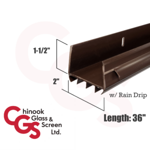 36" Door Shoe with Vinyl Fins & Rain Drip (Brown)