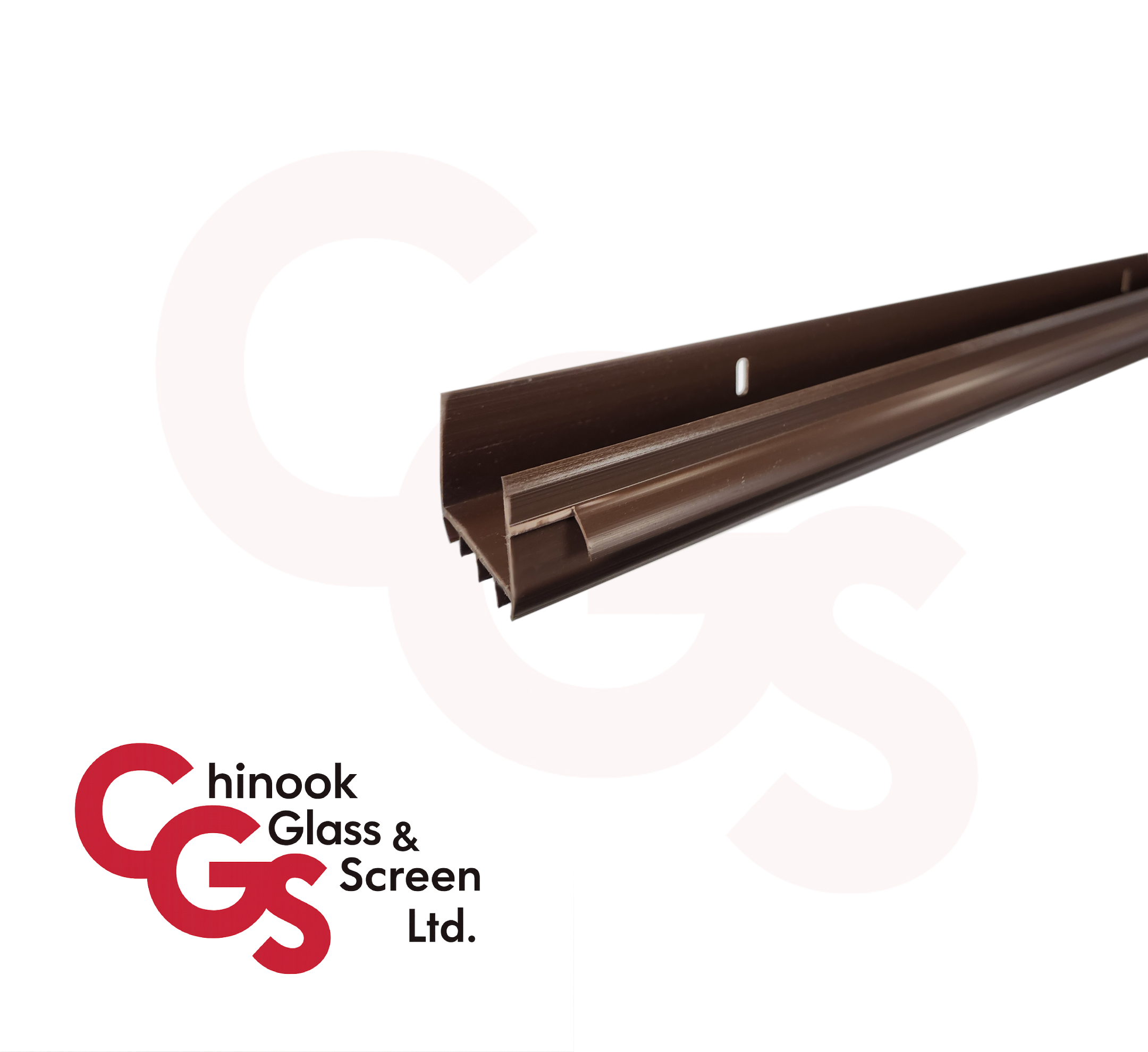 48" Door Shoe with Vinyl Fins & Rain Drip (Brown) - Image 2