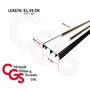 36" Door Bottom Kerf-in Weatherstrip with Vinyl Fins (Black)