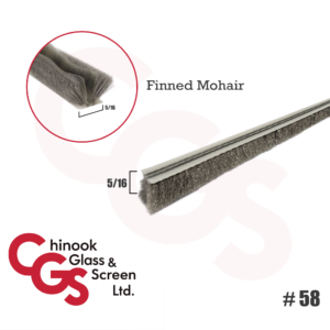 #58 - Pile Weatherstrip with Grey Mohair - Finned (5/16)