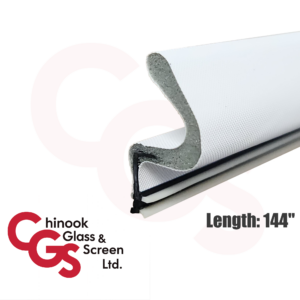 144" Door Seal - Vinyl Coated Foam Kerf-in Weatherstrip (White)