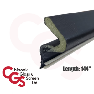 144" Door Seal - Vinyl Coated Foam Kerf-in Weatherstrip (Black)