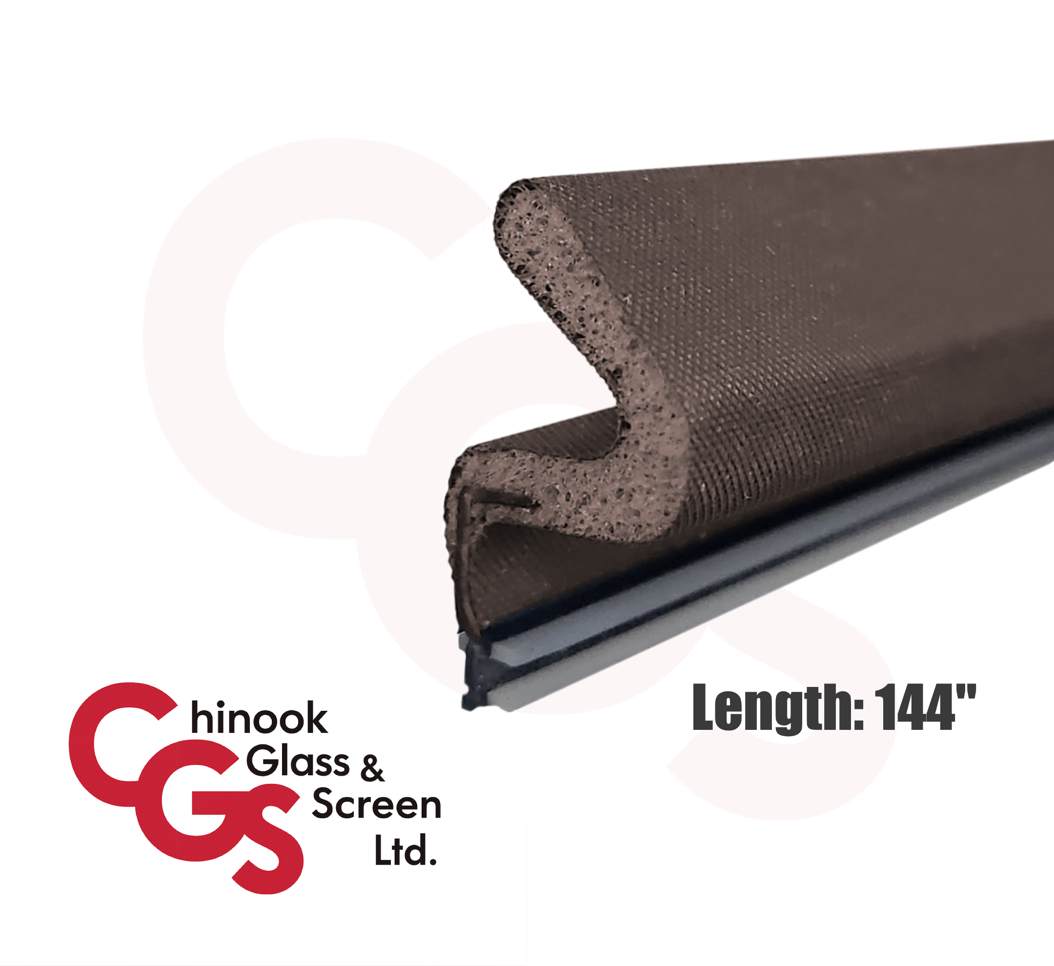 144" Door Seal - Vinyl Coated Foam Kerf-in Weatherstrip (Bronze)