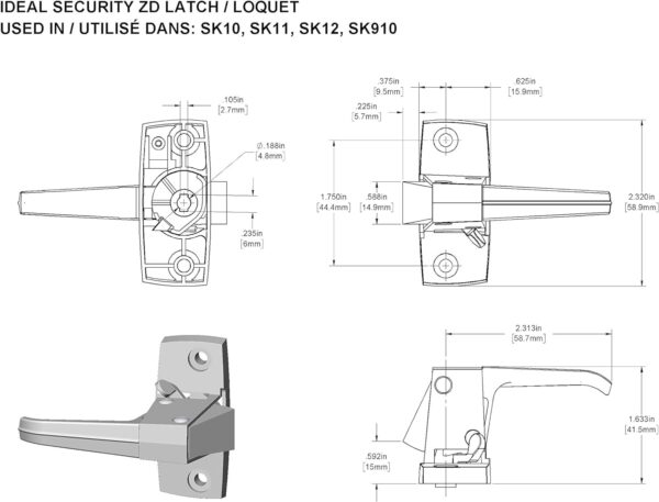 Storm door inside latch & strike - Image 2